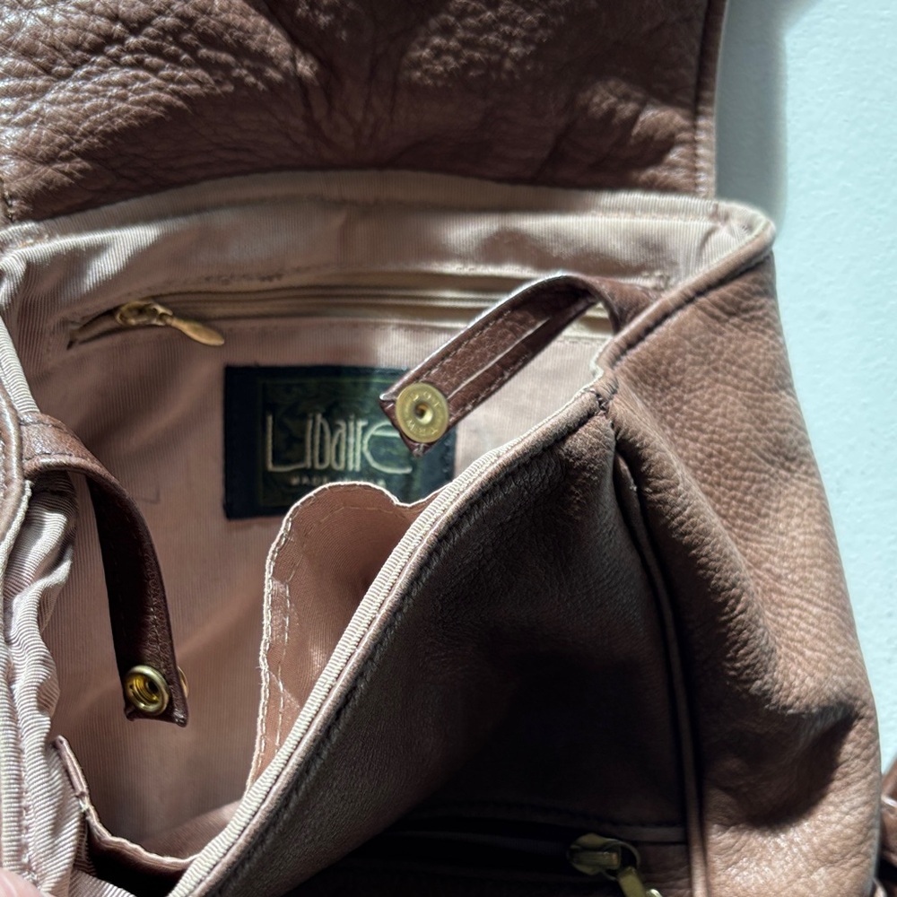 Libarie Chic Brown Leather Backpack - image 4